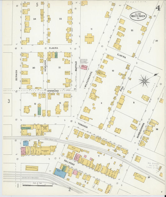 Sanborn Fire Insurance Map from White Haven, Luzerne County, Pennsylvania (1903), Sheet #0004 - Historic Sanborn Fire Insurance Map Print, vintage old map wall art, antique decor, genealogy gift, Pennsylvania Pennsylvania map