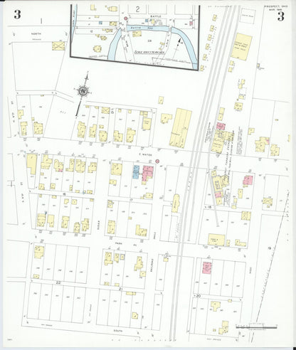 Sanborn Fire Insurance Map from Prospect, Marion County, Ohio (1946), Sheet #0003 - Historic Sanborn Fire Insurance Map Print, vintage old map wall art, antique decor, genealogy gift, Ohio Ohio map