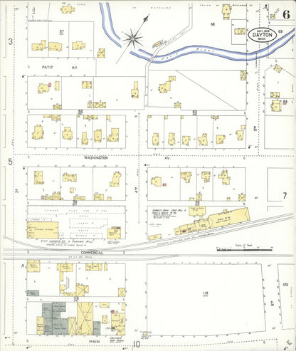 Sanborn Fire Insurance Map from Dayton, Columbia County, Washington (1909), Sheet #0006 - Complete Map Set gallery image, historic Sanborn map, vintage wall art, Washington Washington