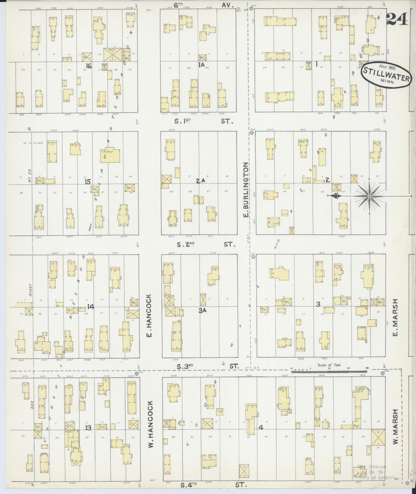 Sanborn Fire Insurance Map from Stillwater, Washington County, Minnesota (1891), Sheet #0024 - Historic Sanborn Fire Insurance Map Print, vintage old map wall art, antique decor, genealogy gift, Minnesota Minnesota map