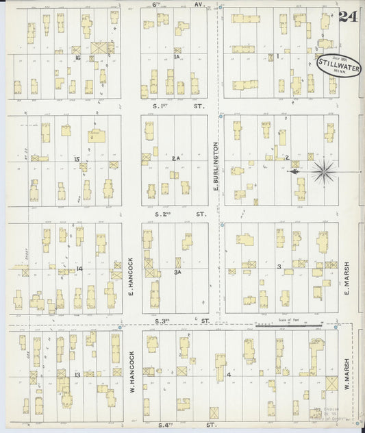 Sanborn Fire Insurance Map from Stillwater, Washington County, Minnesota (1891), Sheet #0024 - Historic Sanborn Fire Insurance Map Print, vintage old map wall art, antique decor, genealogy gift, Minnesota Minnesota map