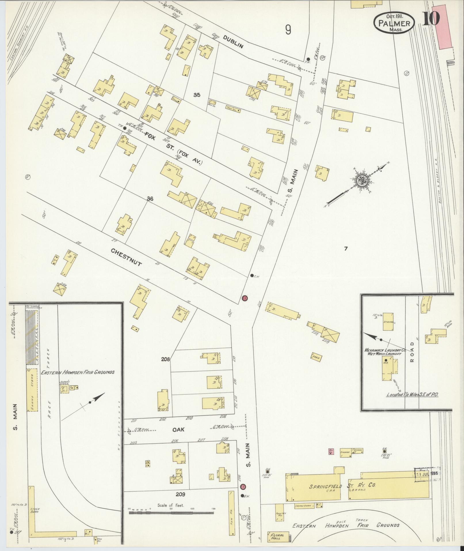 Sanborn Fire Insurance Map from Palmer, Hampden County, Massachusetts (1911), Sheet #0010 - Complete Map Set gallery image, historic Sanborn map, vintage wall art, Massachusetts Massachusetts