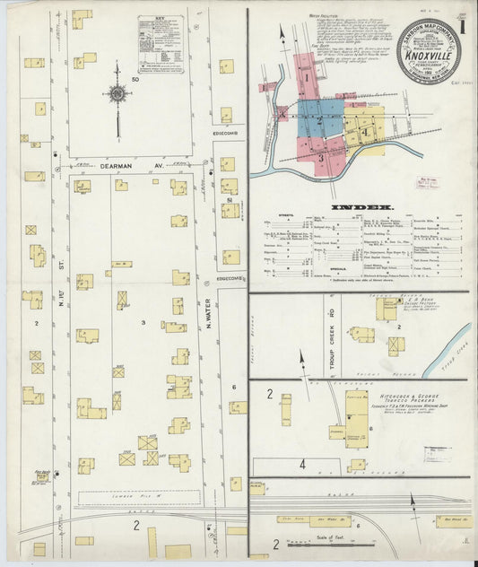 Sanborn Fire Insurance Map from Knoxville, Tioga County, Pennsylvania (1911), Sheet #0001 - Historic Sanborn Fire Insurance Map Print, vintage old map wall art, antique decor, genealogy gift, Pennsylvania Pennsylvania map