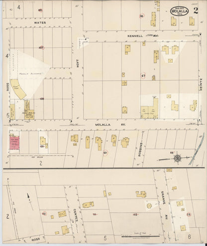 Sanborn Fire Insurance Map from Molalla, Clackamas County, Oregon (1951), Sheet #0002 - Complete Map Set gallery image, historic Sanborn map, vintage wall art, Oregon Oregon