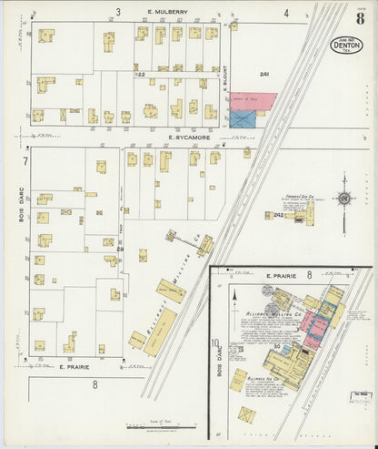 Sanborn Fire Insurance Map from Denton, Denton County, Texas (1921), Sheet #0008 - Complete Map Set gallery image, historic Sanborn map, vintage wall art, Texas Texas
