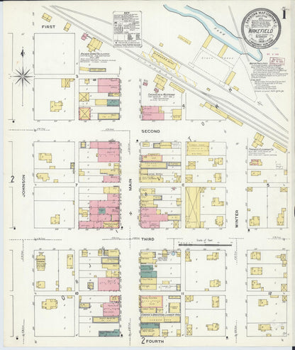Sanborn Fire Insurance Map from Wakefield, Dixon County, Nebraska (1909), Sheet #0001 - Complete Map Set gallery image, historic Sanborn map, vintage wall art, Nebraska Nebraska
