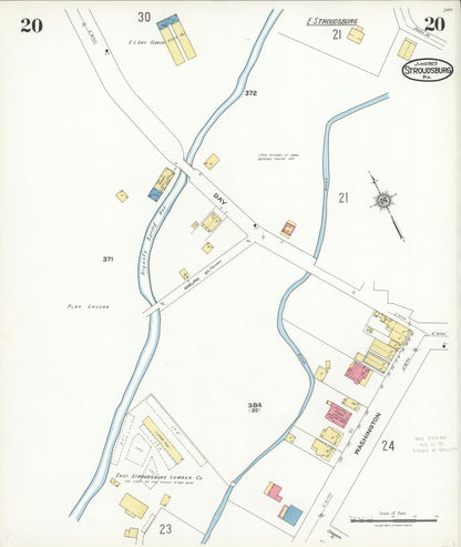 Sanborn Fire Insurance Map from Stroudsburg, Monroe County, Pennsylvania (1923), Sheet #0020 - Complete Map Set gallery image, historic Sanborn map, vintage wall art, Pennsylvania Pennsylvania