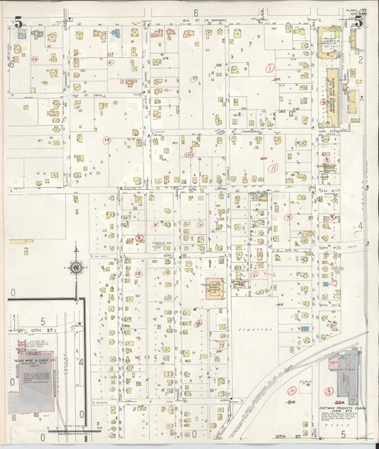 Sanborn Fire Insurance Map from Plano, Collin County, Texas (1961), Sheet #0005 - Historic Sanborn Fire Insurance Map Print, vintage old map wall art, antique decor, genealogy gift, Texas Texas map