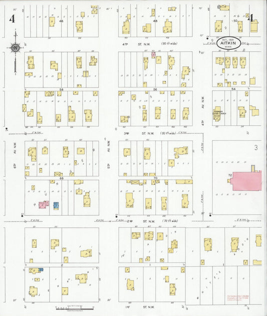 Sanborn Fire Insurance Map from Aitkin, Aitkin County, Minnesota (1929), Sheet #0004 - Historic Sanborn Fire Insurance Map Print, vintage old map wall art, antique decor, genealogy gift, Minnesota Minnesota map