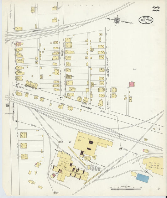 Sanborn Fire Insurance Map from Milton, Northumberland County, Pennsylvania (1913), Sheet #0022 - Historic Sanborn Fire Insurance Map Print, vintage old map wall art, antique decor, genealogy gift, Pennsylvania Pennsylvania map