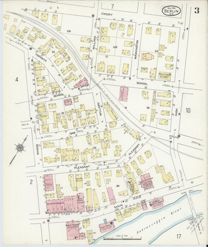 Sanborn Fire Insurance Map from Berlin, Coos County, New Hampshire (1914), Sheet #0003 - Complete Map Set gallery image, historic Sanborn map, vintage wall art, New Hampshire New Hampshire