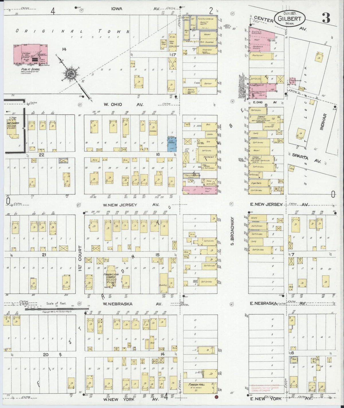 Sanborn Fire Insurance Map from Gilbert, Saint Louis County, Minnesota (1921), Sheet #0003 - Historic Sanborn Fire Insurance Map Print, vintage old map wall art, antique decor, genealogy gift, Minnesota Minnesota map
