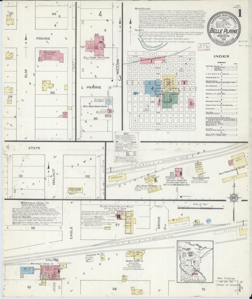 Sanborn Fire Insurance Map from Belle Plaine, Scott County, Minnesota. (1914) – Map View
