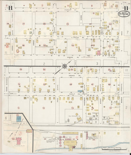 Sanborn Fire Insurance Map from Fort Payne, Dekalb County, Alabama (1935), Sheet #0011 - Complete Map Set gallery image, historic Sanborn map, vintage wall art, Alabama Alabama