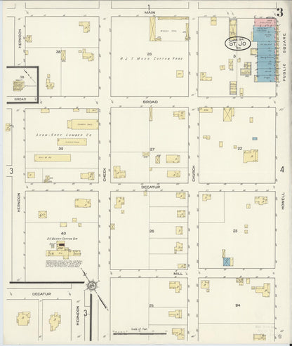 Sanborn Fire Insurance Map from Saint Jo, Montague County, Texas (1914), Sheet #0003 - Complete Map Set gallery image, historic Sanborn map, vintage wall art, Texas Texas