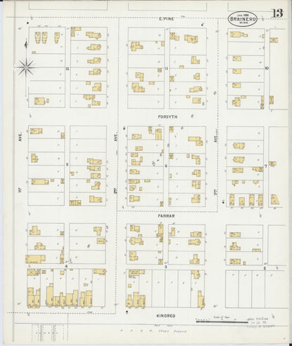 Sanborn Fire Insurance Map from Brainerd, Crow Wing County, Minnesota (1898), Sheet #0013 - Complete Map Set gallery image, historic Sanborn map, vintage wall art, Minnesota Minnesota