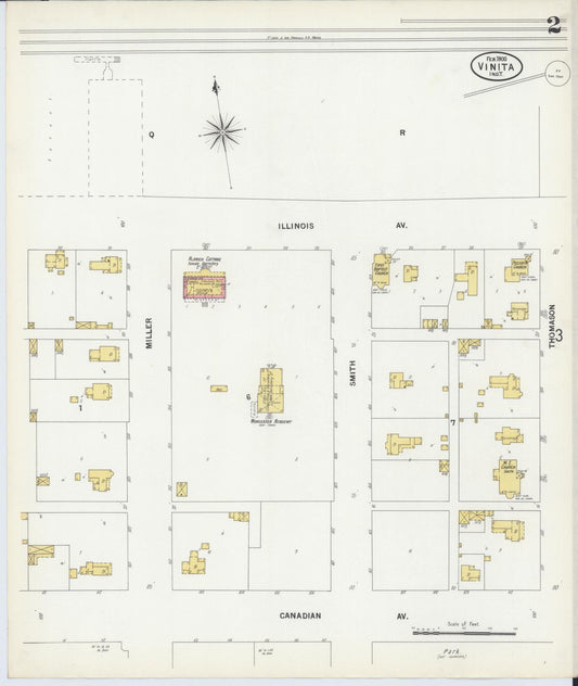 Sanborn Fire Insurance Map from Vinita, Craig County, Oklahoma (1900), Sheet #0002 - Historic Sanborn Fire Insurance Map Print, vintage old map wall art, antique decor, genealogy gift, Oklahoma Oklahoma map