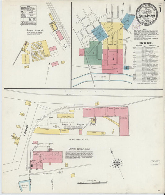 Sanborn Fire Insurance Map from South Boston, Halifax County, Virginia. (1902) – Historic Sanborn Fire Insurance Map Print