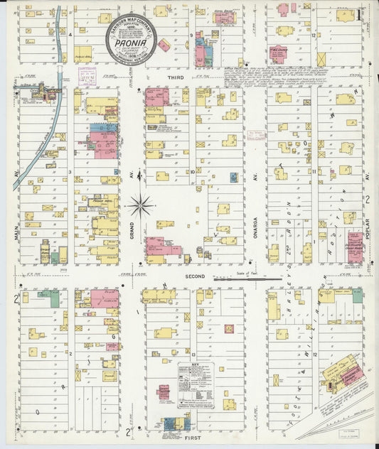 Sanborn Fire Insurance Map from Paonia, Delta County, Colorado (1908), Sheet #0001 - Historic Sanborn Fire Insurance Map Print, vintage old map wall art, antique decor, genealogy gift, Colorado Colorado map