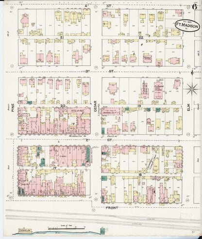 Sanborn Fire Insurance Map from Fort Madison, Lee County, Iowa (1889), Sheet #0006 - Historic Sanborn Fire Insurance Map Print