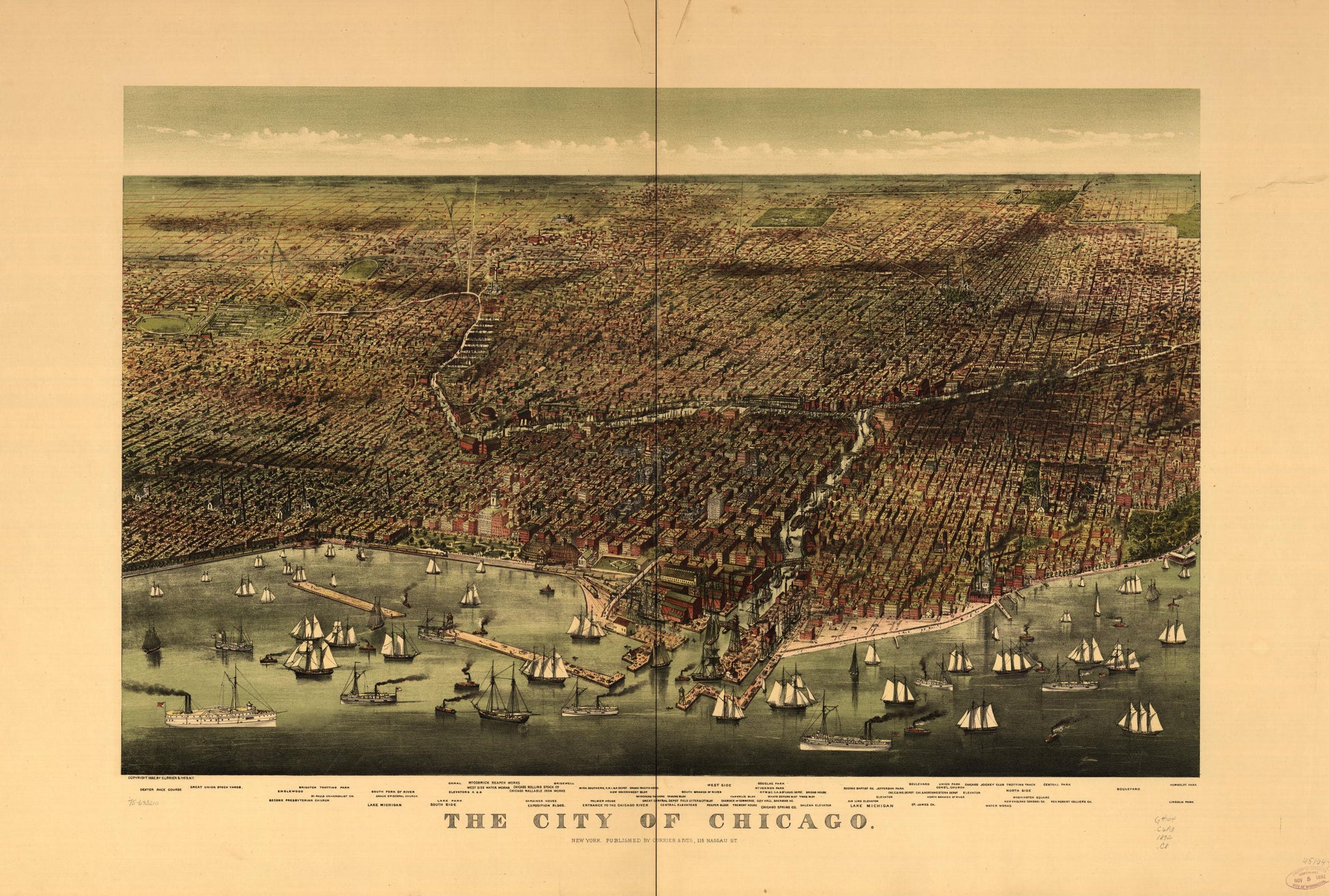 The city of Chicago. (1892) – Historic Bird’s-Eye View Panorama Print
