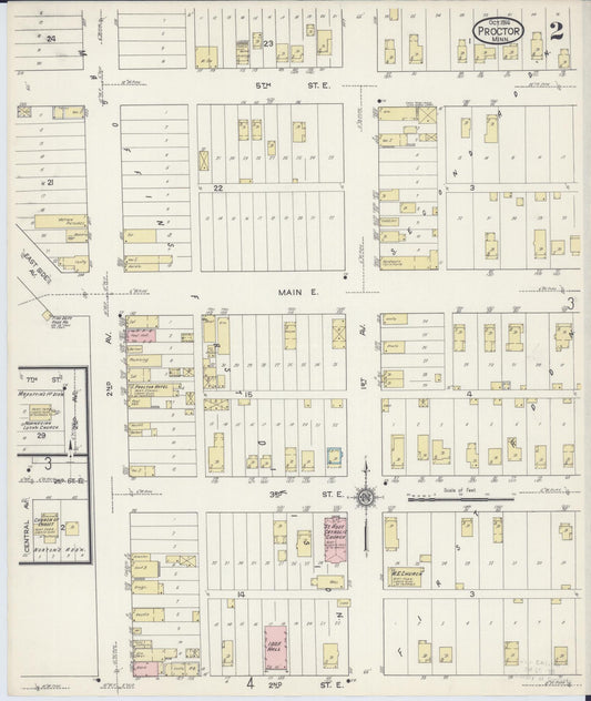 Sanborn Fire Insurance Map from Proctor, Saint Louis County, Minnesota (1914), Sheet #0002 - Historic Sanborn Fire Insurance Map Print, vintage old map wall art, antique decor, genealogy gift, Minnesota Minnesota map