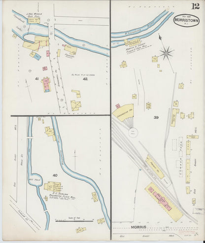 Sanborn Fire Insurance Map from Morristown, Morris County, New Jersey (1890), Sheet #0012 - Complete Map Set gallery image, historic Sanborn map, vintage wall art, New Jersey New Jersey