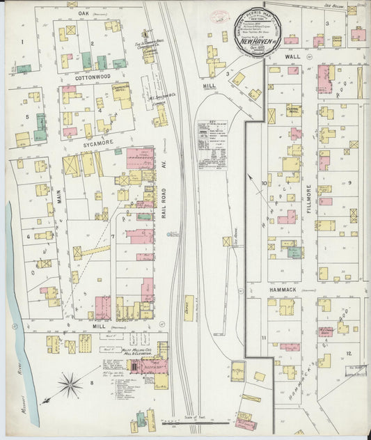 Sanborn Fire Insurance Map from New Haven, Franklin County, Missouri (1895), Sheet #0001 - Historic Sanborn Fire Insurance Map Print, vintage old map wall art, antique decor, genealogy gift, Missouri Missouri map