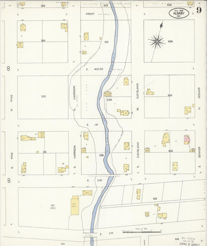 Sanborn Fire Insurance Map from Albany, Linn County, Oregon (1908), Sheet #0009 - Complete Map Set gallery image, historic Sanborn map, vintage wall art, Oregon Oregon