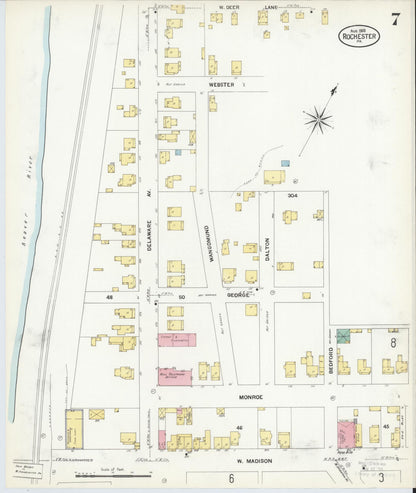 Sanborn Fire Insurance Map from Rochester, Beaver County, Pennsylvania (1908), Sheet #0007 - Complete Map Set gallery image, historic Sanborn map, vintage wall art, Pennsylvania Pennsylvania
