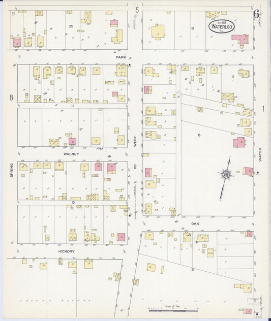 Sanborn Fire Insurance Map from Waterloo, Monroe County, Illinois (1913), Sheet #0006 - Historic Sanborn Fire Insurance Map Print, vintage old map wall art, antique decor, genealogy gift, Illinois Illinois map