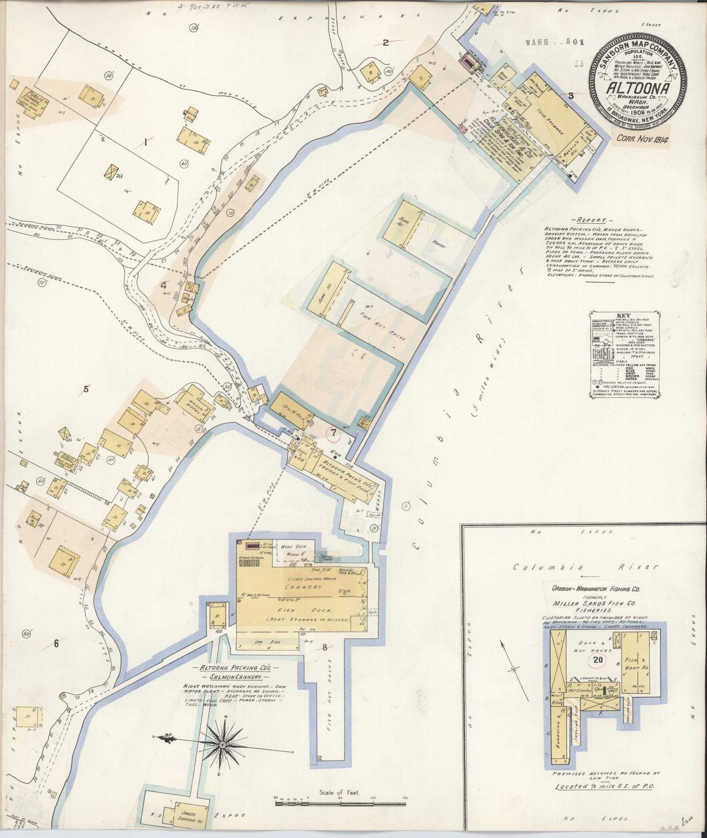 Sanborn Fire Insurance Map from Altoona, Wahkiakum County, Washington. (1914) – Historic Sanborn Fire Insurance Map Print