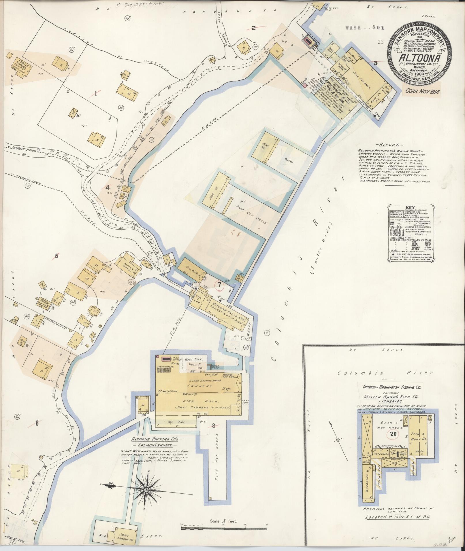 Sanborn Fire Insurance Map from Altoona, Wahkiakum County, Washington. (1914) – Historic Sanborn Fire Insurance Map Print