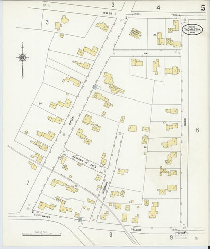 Sanborn Fire Insurance Map from Thomaston, Knox County, Maine (1911), Sheet #0005 - Complete Map Set gallery image, historic Sanborn map, vintage wall art, Maine Maine