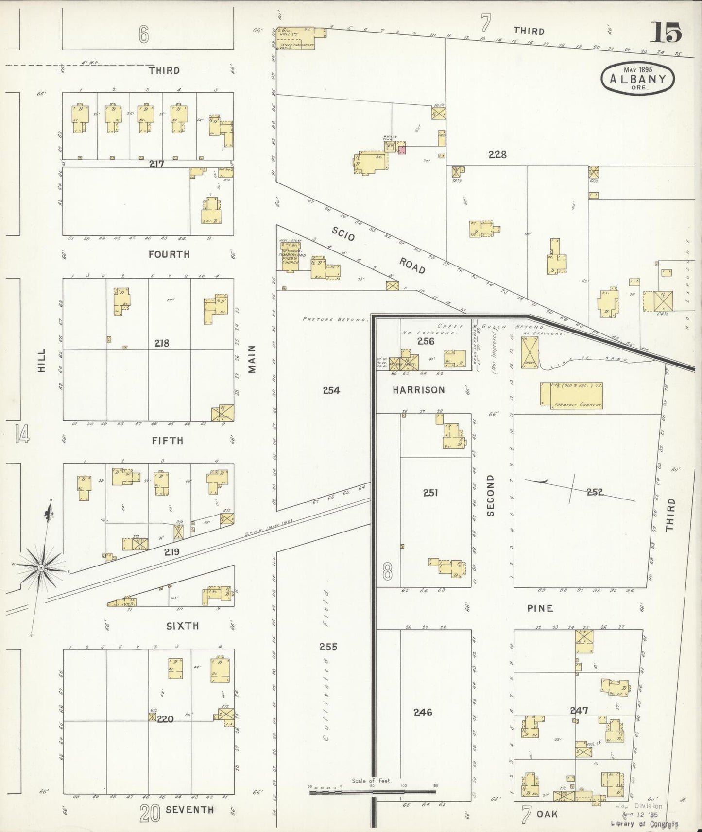 Sanborn Fire Insurance Map from Albany, Linn County, Oregon (1895), Sheet #0015 - Complete Map Set gallery image, historic Sanborn map, vintage wall art, Oregon Oregon