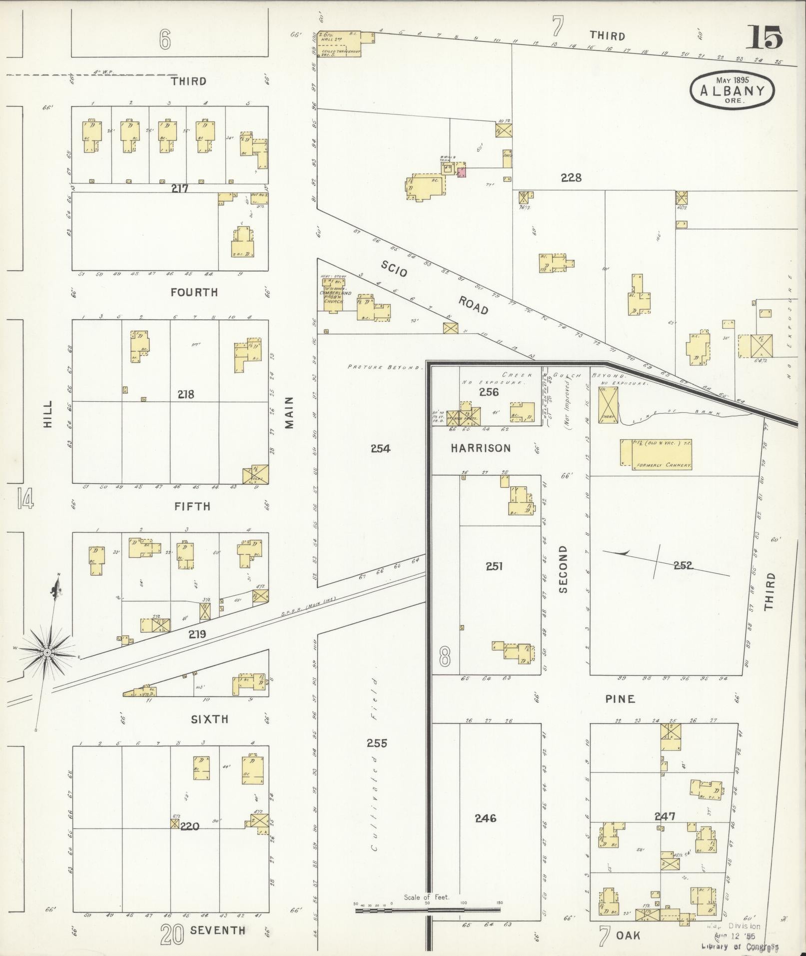 Sanborn Fire Insurance Map from Albany, Linn County, Oregon (1895), Sheet #0015 - Complete Map Set gallery image, historic Sanborn map, vintage wall art, Oregon Oregon