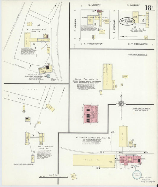 Sanborn Fire Insurance Map from McKinney, Collin County, Texas (1914), Sheet #0018 - Historic Sanborn Fire Insurance Map Print, vintage old map wall art, antique decor, genealogy gift, Texas Texas map