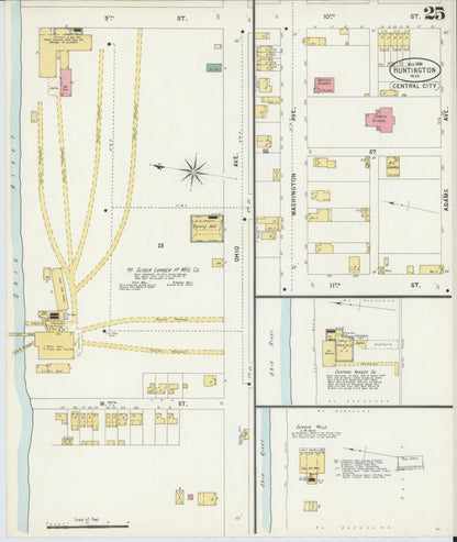 Sanborn Fire Insurance Map from Huntington, Cabell County, West Virginia (1898), Sheet #0025 - Complete Map Set gallery image, historic Sanborn map, vintage wall art, West Virginia West Virginia