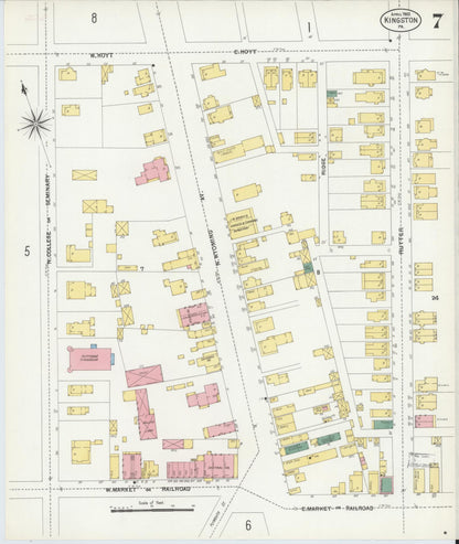 Sanborn Fire Insurance Map from Kingston, Luzerne County, Pennsylvania (1903), Sheet #0007 - Complete Map Set gallery image, historic Sanborn map, vintage wall art, Pennsylvania Pennsylvania