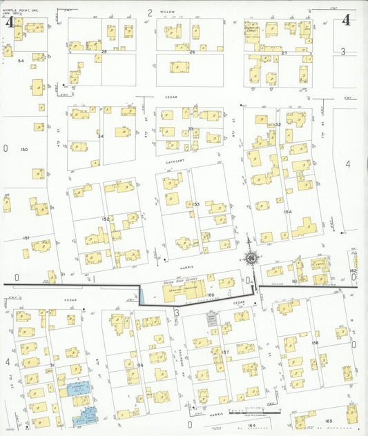 Sanborn Fire Insurance Map from Myrtle Point, Coos County, Oregon (1951), Sheet #0004 - Historic Sanborn Fire Insurance Map Print, vintage old map wall art, antique decor, genealogy gift, Oregon Oregon map
