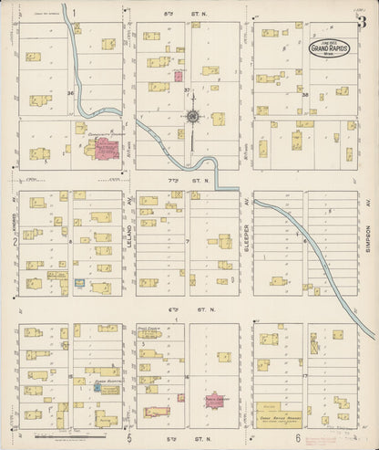 Sanborn Fire Insurance Map from Grand Rapids, Itasca County, Minnesota (1922), Sheet #0003 - Historic Sanborn Fire Insurance Map Print, vintage old map wall art, antique decor, genealogy gift, Minnesota Minnesota map