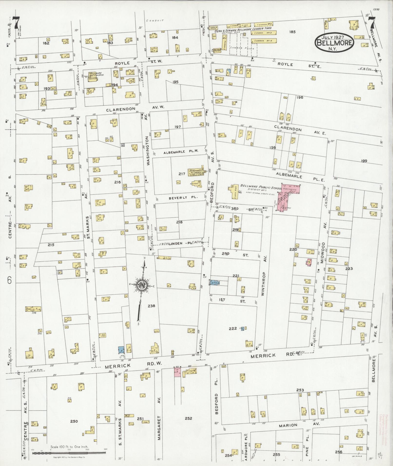 Sanborn Fire Insurance Map from Bellmore, Nassau County, New York (1927 ...