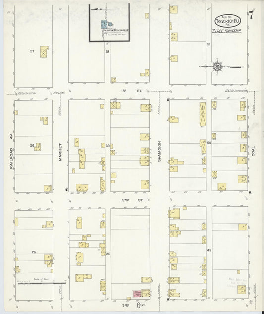 Sanborn Fire Insurance Map from Trevorton Post Office, Northumberland County, Pennsylvania (1913), Sheet #0007 - Historic Sanborn Fire Insurance Map Print, vintage old map wall art, antique decor, genealogy gift, Pennsylvania Pennsylvania map