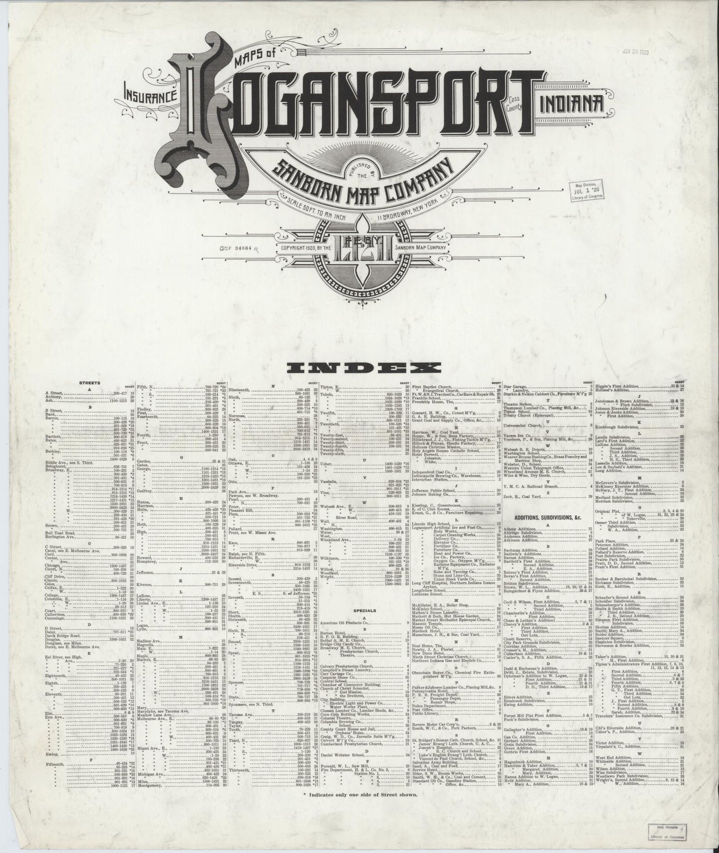 Sanborn Fire Insurance Map from Logansport, Cass County, Indiana. (1921) – Historic Sanborn Fire Insurance Map Print