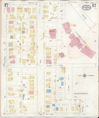 Sanborn Fire Insurance Map from Trinidad, Las Animas County, Colorado (1948), Sheet #0017 - Complete Map Set gallery image, historic Sanborn map, vintage wall art, Colorado Colorado