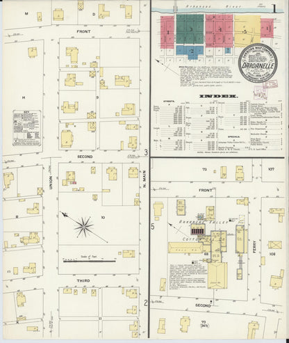 Sanborn Fire Insurance Map from Dardanelle, Yell County, Arkansas (1909), Sheet #0001 - Complete Map Set gallery image, historic Sanborn map, vintage wall art, Arkansas Arkansas