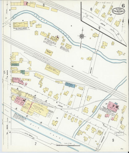 Sanborn Fire Insurance Map from Fairport, Monroe County, New York (1909), Sheet #0006 - Complete Map Set gallery image, historic Sanborn map, vintage wall art, New York New York