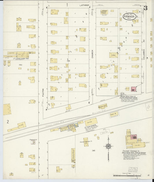 Sanborn Fire Insurance Map from Armada, Macomb County, Michigan (1913), Sheet #0003 - Historic Sanborn Fire Insurance Map Print, vintage old map wall art, antique decor, genealogy gift, Michigan Michigan map