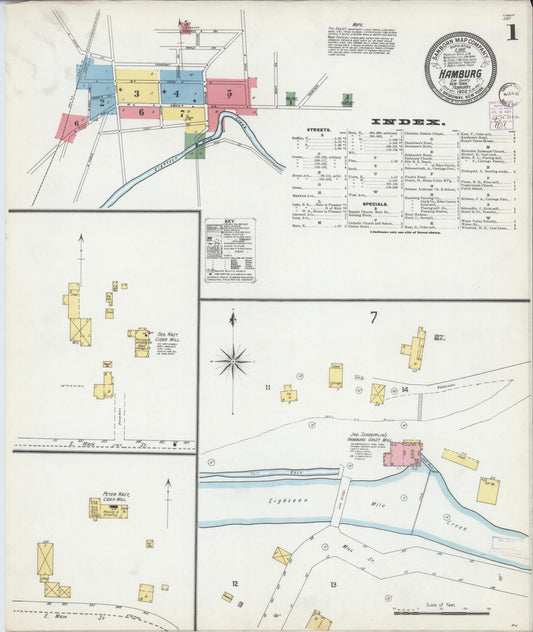 Sanborn Fire Insurance Map from Hamburg, Erie County, New York (1902), Sheet #0001 - Complete Map Set gallery image, historic Sanborn map, vintage wall art, New York New York