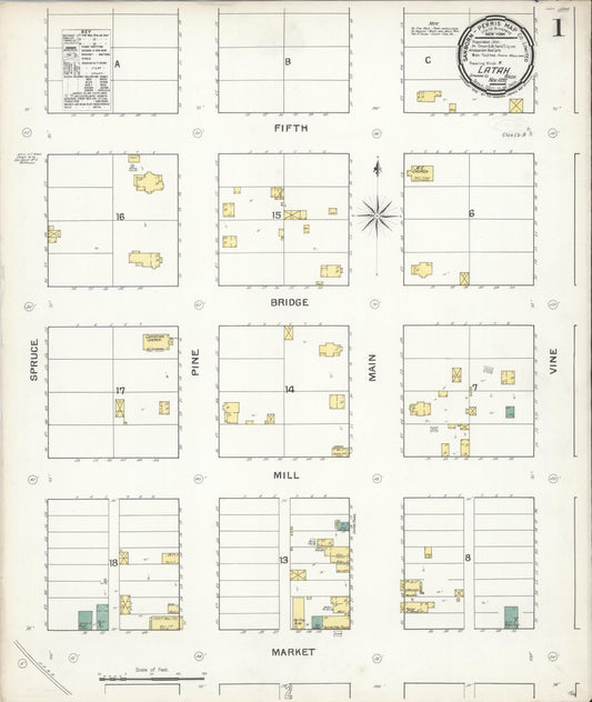Sanborn Fire Insurance Map from Latah, Spokane County, Washington (1892), Sheet #0001 - Complete Map Set gallery image, historic Sanborn map, vintage wall art, Washington Washington